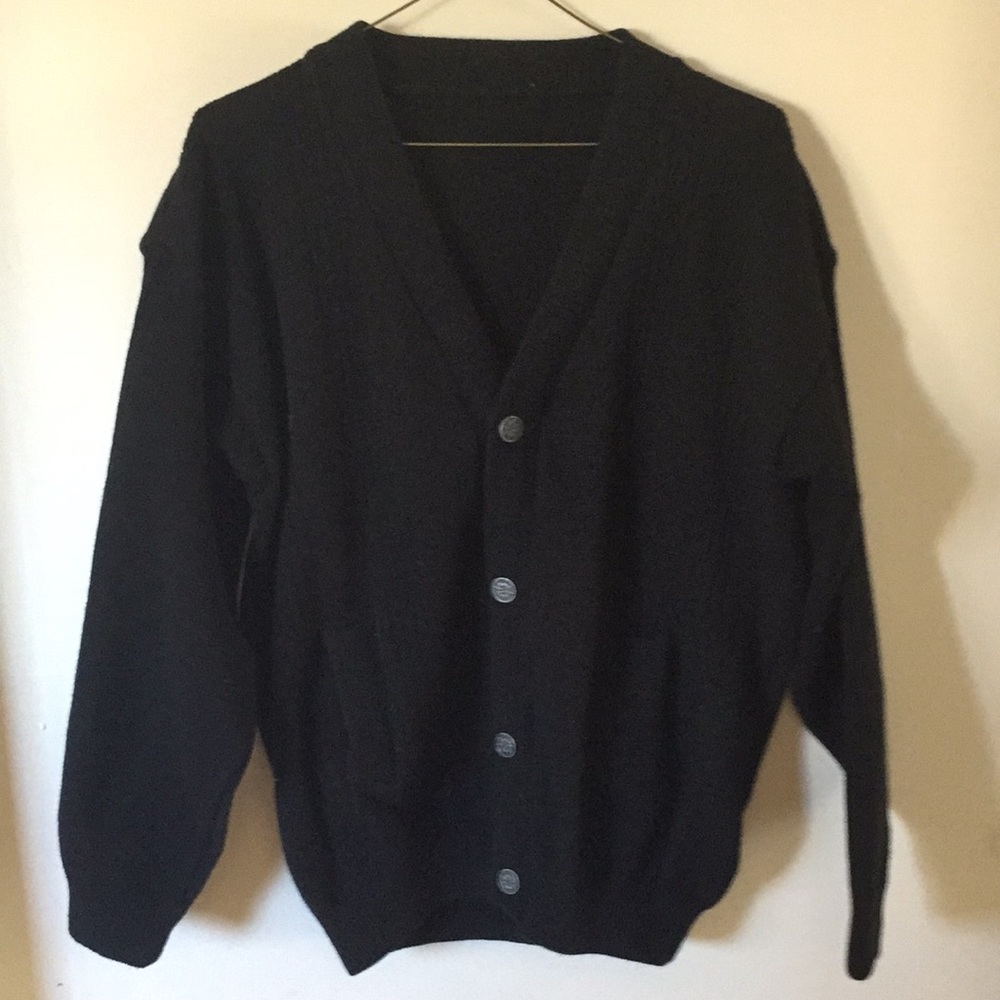 Black Wool Cardigan